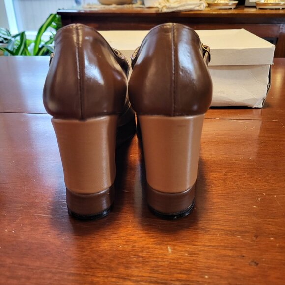 Andrew Pierre Sears Vintage Wedge Shoe Ankle Strap (Fits size 6.5) - Picture 7 of 12